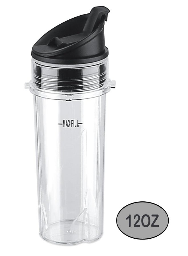 Anbige Replacement Parts 2pcs 12oz Cups with Lids, Compatible with Ninja BL770 BL660 BL810 QB3000 All Pro 4 Tabs Blenders - Image 2